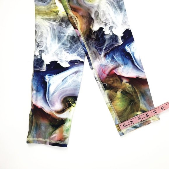 Leostar Athletica Abstract Swirl Multi Color Print Workout leggings Women's SZ 6 - Picture 7 of 9